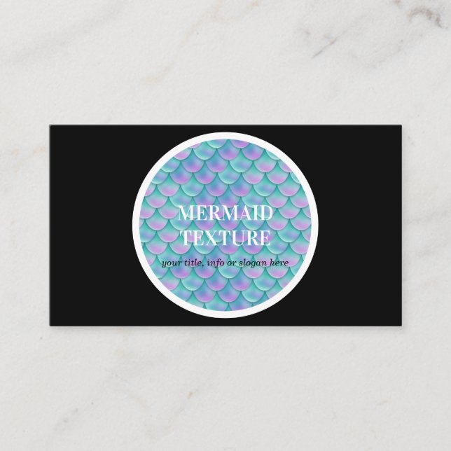 Turkos Rosa Holografisk Fiskstjärt Visitkort (Framsida)