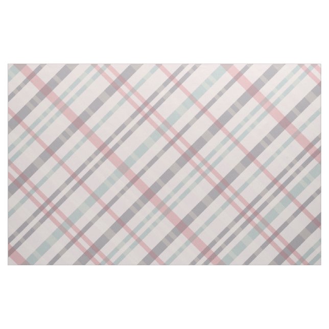 Turkos rosa lila plaid mönster tyg (Fat Quarter)