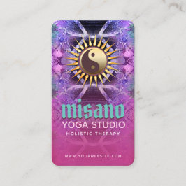 Turkos Rosa Lila Yin Yang Holistic Yoga Visitkort