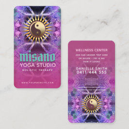Turkos Rosa Lila Yin Yang Holistic Yoga Visitkort
