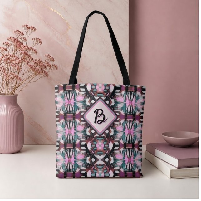 Turkos, Rosa och Bruna Sammanbindande Mandalas Tygkasse (Skapare uppladdad)