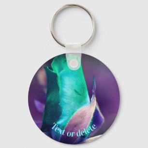 Turkos Rosenknopp Flower-Personlig Nyckelring