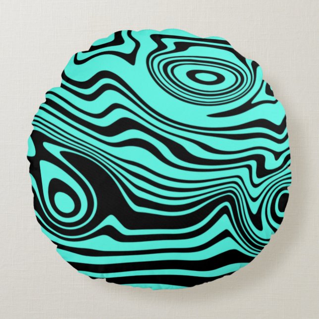 Turkos Round Pillow Your Färg Rund Kudde (Framsidan)
