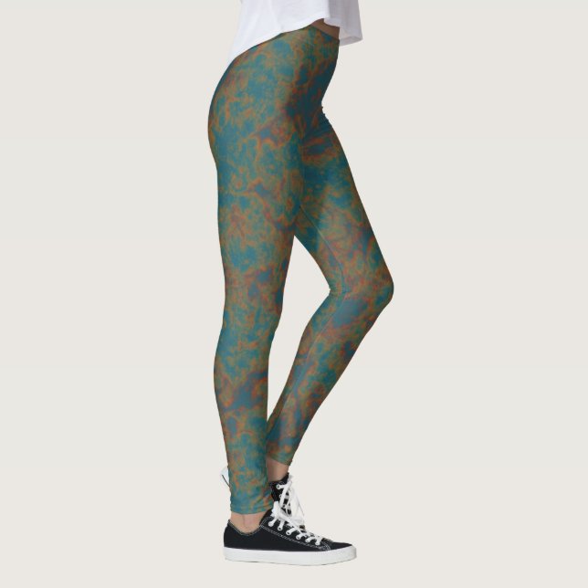 Turkos Rust-Abstrakt Leggings (Höger)