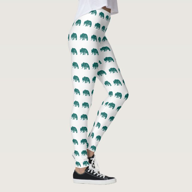 Turkos Scandinavian Hygge Bear Leggings (Höger)