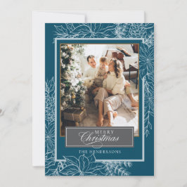 Turkos Silver Botanical God jul Photo Julkort