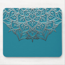 Turkos & Silver Mandala Elegant Minimal Morockansk Musmatta