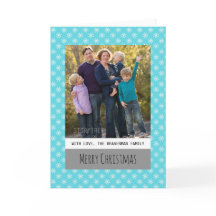 Turkos Simple Snowflake Helgdag Photo Card