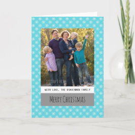 Turkos Simple Snowflake Helgdag Photo Card Helgkort