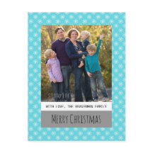 Turkos Simple Snowflake Helgdag Photo Postcard