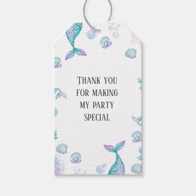 Turkos-Sjöjungfru, Födelsedagsfest Presentetikett (Framsidan)