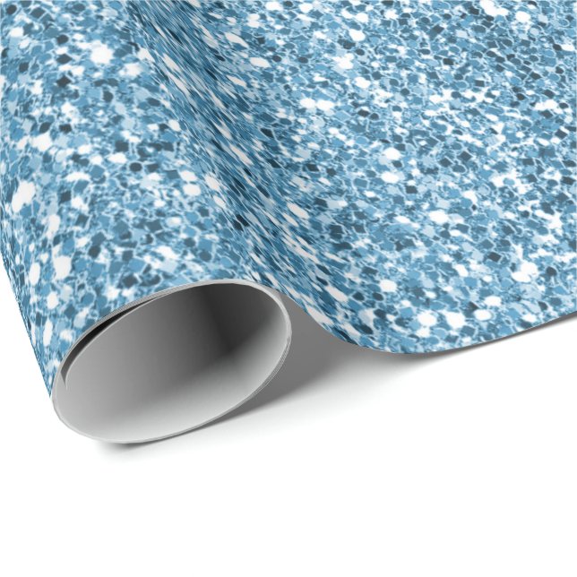 Turkos Sjöjungfru Glitter       Presentpapper (Rullad Hörn)