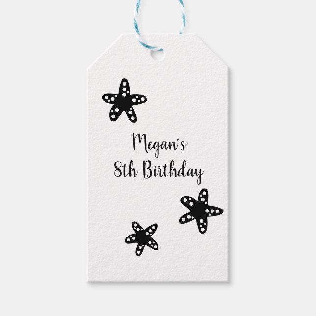 Turkos Sjöjungfru Party Presentetikett (Framsidan)