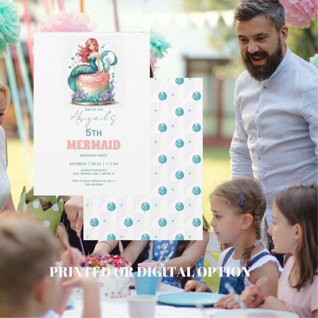 Turkos Sjöröding Födelsedagsfest  Inbjudningar (Skapare uppladdad)