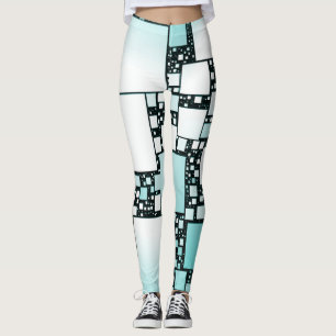 Turkos Skålar i kvadrat Leggings