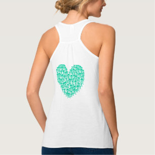 Turkos Skull Heart Linne Med Racerback