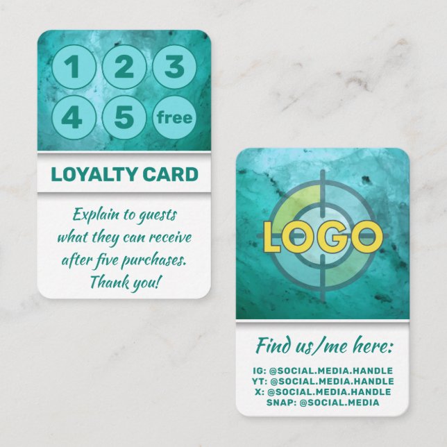 Turkos Slår kort för Salons Spas-massage (Fram/baksida)