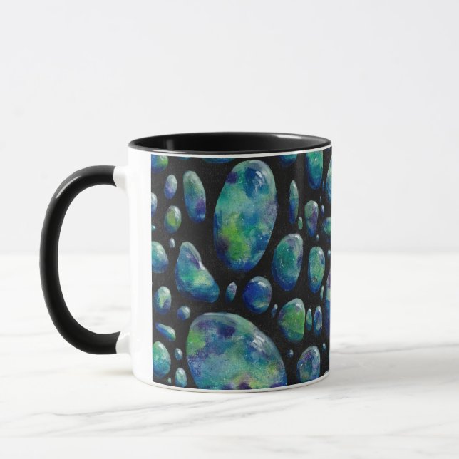 Turkos Småstens Black Abstrakt Mugg (Vänster)