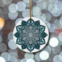 Turkos Snowflake på vitt