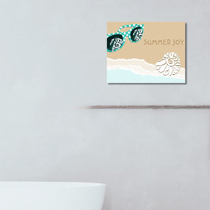 Turkos Solglasögon Skal på Badrum Strand Poster