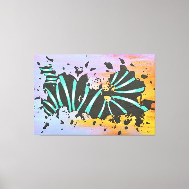 Turkos & Solnedgång Abstrakt Canvas (Framsida)