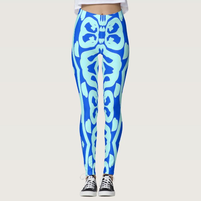 Turkos sömlöst mönster "Ratti_Creative_Arts" Leggings (Framsida)
