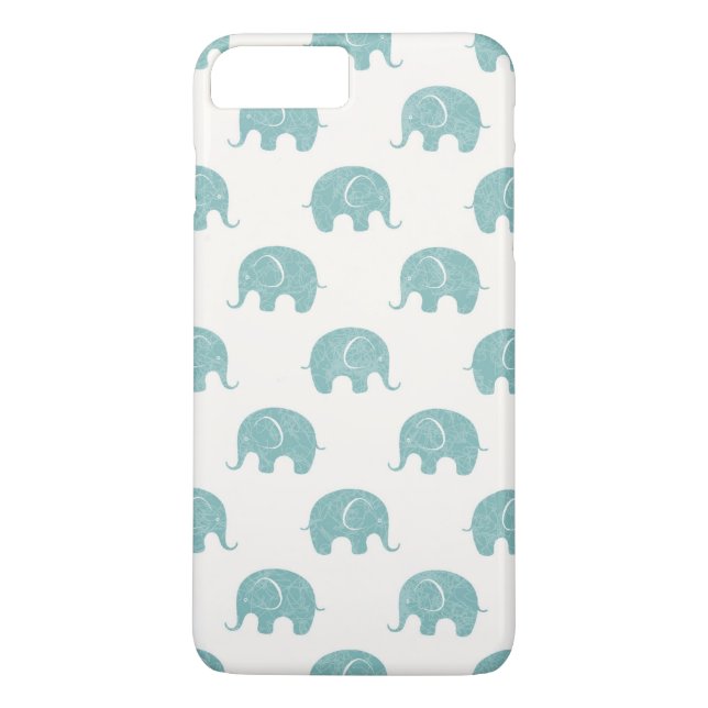 Turkos Söt Elefantmönster Case-Mate iPhone Skal (Baksida)