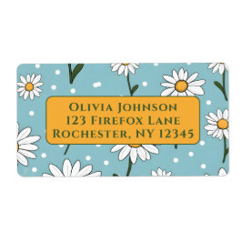 Turkos Söt Tusenskönas Blommor Adressetiketter Fraktsedel