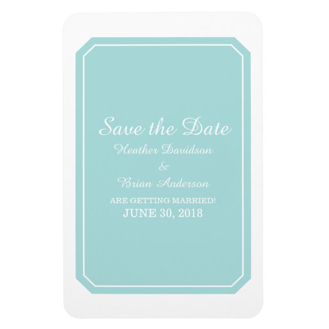 Turkos Spara bara Eleganten Spara datum Magnet (Vertikal)