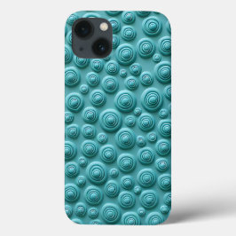 Turkos Spiral Mönster iPhone Fodral Stylisk Utseen