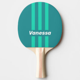 Turkos Strandbris Randiga med namn Pingisracket