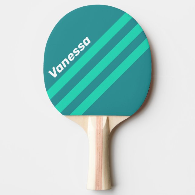 Turkos Strandbris Snedrandig med namn Pingisracket (Framsidan)