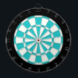 Turkos, svart och vitt darttavla<br><div class="desc">Turkos Black and White Dart Board</div>