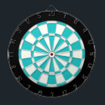 Turkos, svart och vitt darttavla<br><div class="desc">Turkos Black and White Dart Board</div>