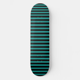 Turkos Svarta Ränder Mönster Mini Skateboard Bräda 18,5 Cm
