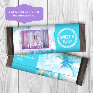 Turkos Sweet 16 Personlig Candy Pub Wrapper Flygblad