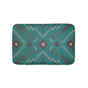 Turkos sydvästlig navajo-geometrisk badrumsmatta