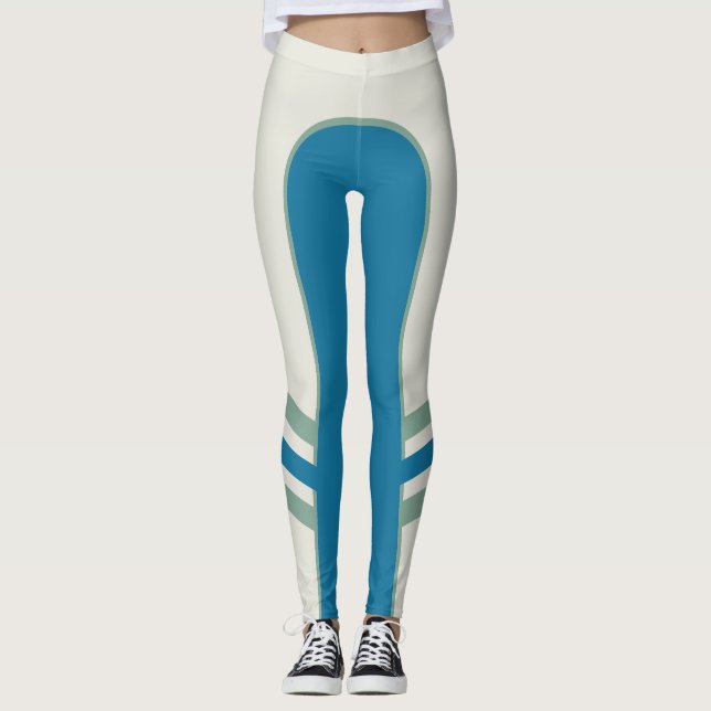 Turkos tämjd sidomusikbanddamasker leggings (Framsida)
