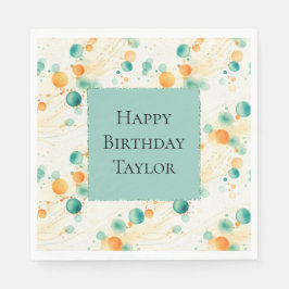 Turkos Tangerine Circles Pappersservett