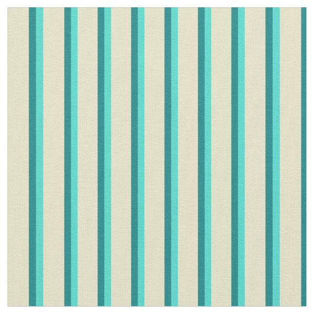 Turkos, Teal & Blek Goldenrod Färgad Rand Tyg (Närbild)