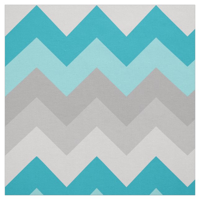 Turkos Teal Blue Grått Grått  Chevron Ombre Fabric Tyg (Provkarta)
