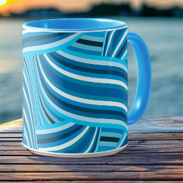 Turkos Teal och Blue Swirled Rosett band Mugg