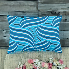 Turkos Teal och Blue Swirled Rosett band Prydnadskudde