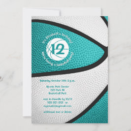 Turkos-teaterflickor basketboll sport party inbjudningar
