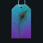 Turkos till Lila Peacock Feather Presentetikett<br><div class="desc">Turkos till Lila Peacock Feather Heart-märkre. Söt för bröllop eller födelsedagsfest.</div>