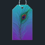 Turkos till Lila Peacock Feather Presentetikett<br><div class="desc">Turkos till Lila Peacock Feather Heart-märkre. Söt för bröllop eller födelsedagsfest.</div>