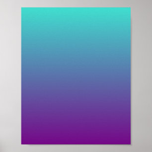 Turkos till Lila Sjöjungfru Ombre Poster