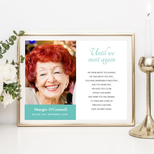 Turkos Tills Vi Möts Igen Begravningsdikt Foto Poster (Skapare uppladdad)