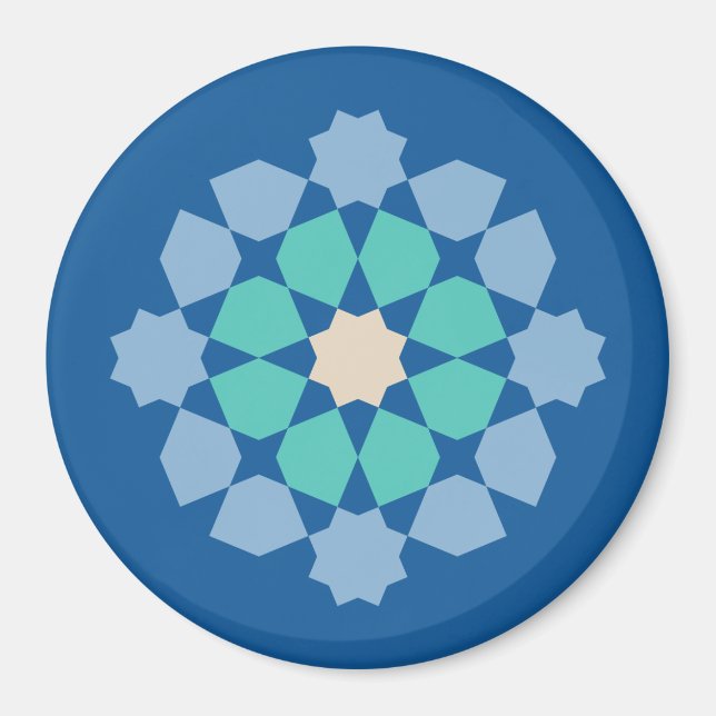 Turkos Tranquility Medaljong Magnet (Framsidan)