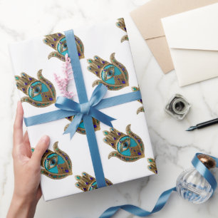 Turkos Tredje Öga Hamsa Presentpapper
